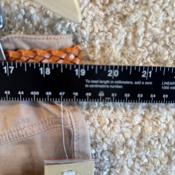 Khaki Shorts with Brown Braided Belt | NWT - Picture 4 of 8
